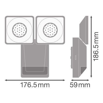 Ledvance - LED spoljašnje zidno svetlo sa senzorom SPOT 2xLED/8W/230V IP55