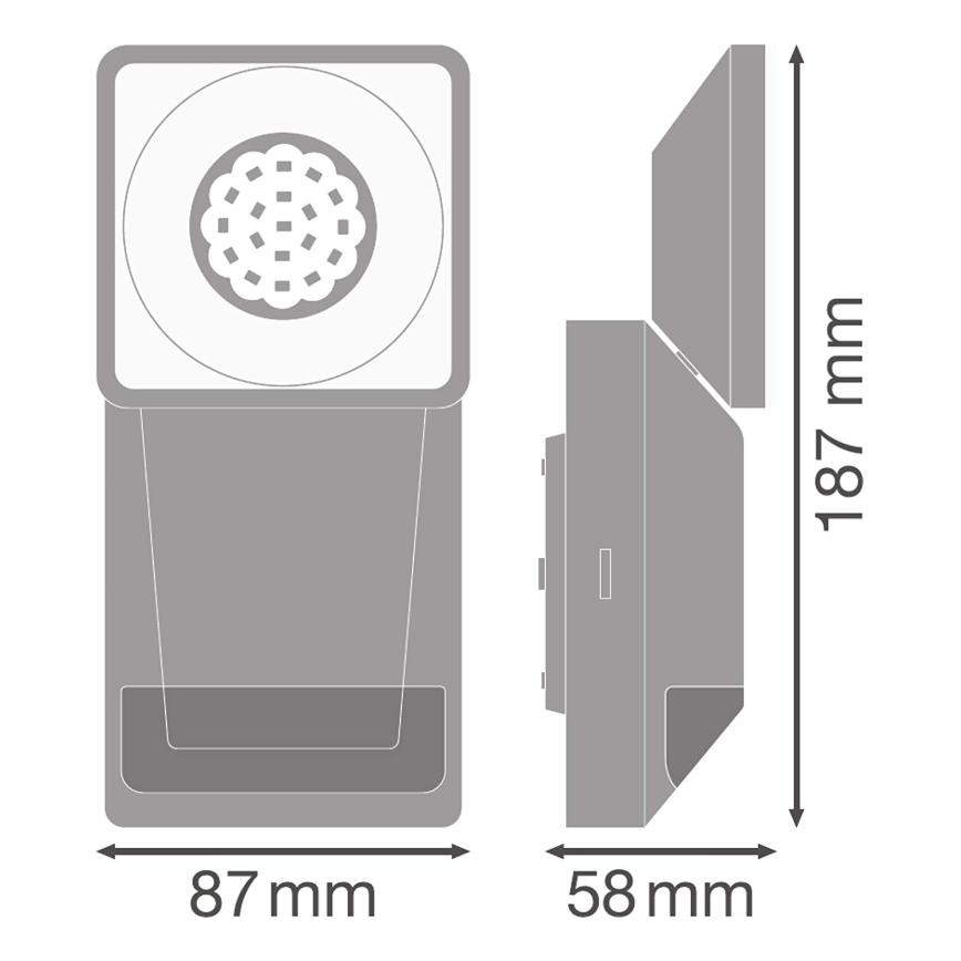 Ledvance - LED spoljašnje zidno svetlo sa senzorom SPOT LED/8W/230V IP55 crno