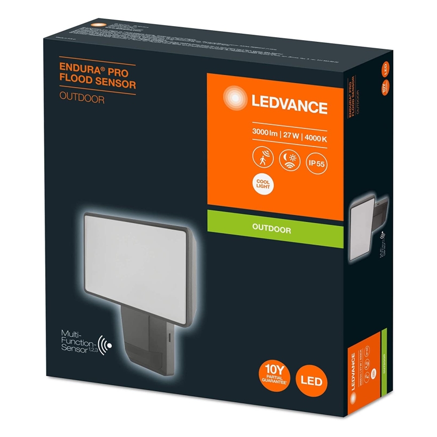 Ledvance - LED spoljašnji zidni reflektor sa senzorom FLOOD LED/27W/230V IP55