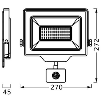 Ledvance - LED spoljni zidni reflektor sa senzorom FLOODLIGHT ESSENTIAL LED/100W/230V IP44