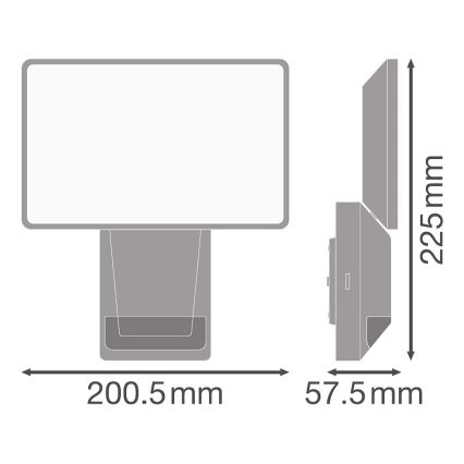 Ledvance - LED spoljni zidni reflektor sa senzorom FLOOD LED/27W/230V IP55