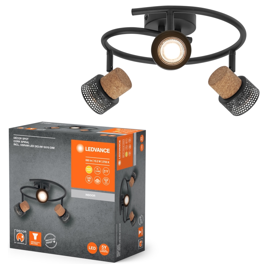 Ledvance - LED spot svetiljka DECOR CORK 3xGU10/3,4W/230V