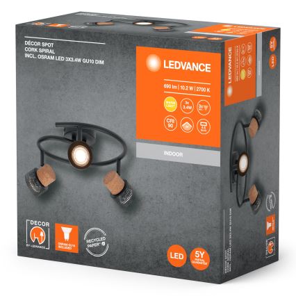 Ledvance - LED spot svetiljka DECOR CORK 3xGU10/3,4W/230V