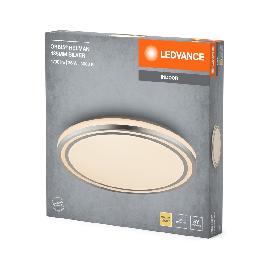 Ledvance - LED stropno svetlo ORBIS HELMAN LED/36W/230V prečnik 48,5 cm, srebrna
