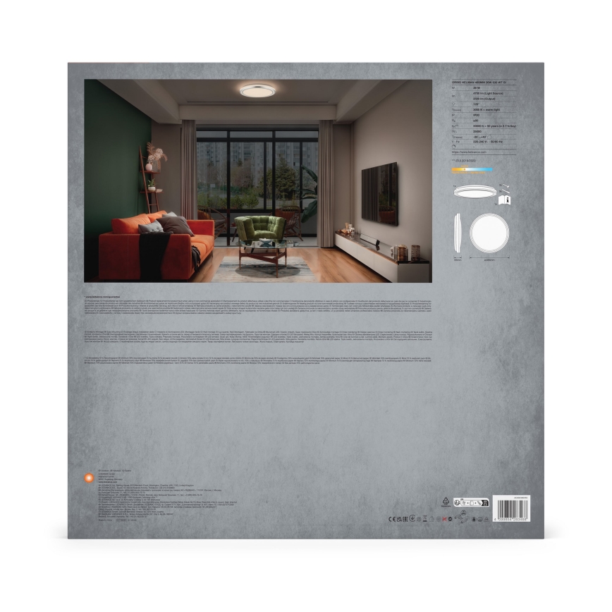 Ledvance - LED stropno svetlo ORBIS HELMAN LED/36W/230V prečnik 48,5 cm, srebrna