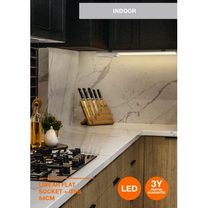 Ledvance - LED svetlo ispod ormarića sa utičnicama LINEAR LED/10W/230V