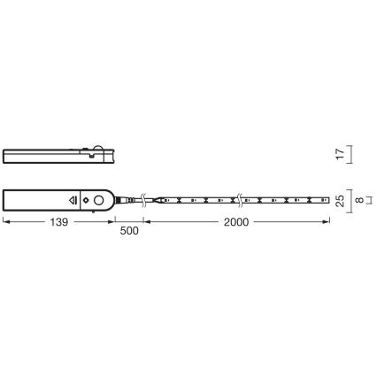 Ledvance - LED traka sa senzorom pokreta FLEX 2m LED/3,6W/4xAA