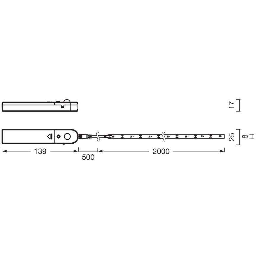 Ledvance - LED traka sa senzorom pokreta FLEX 2m LED/3,6W/4xAA