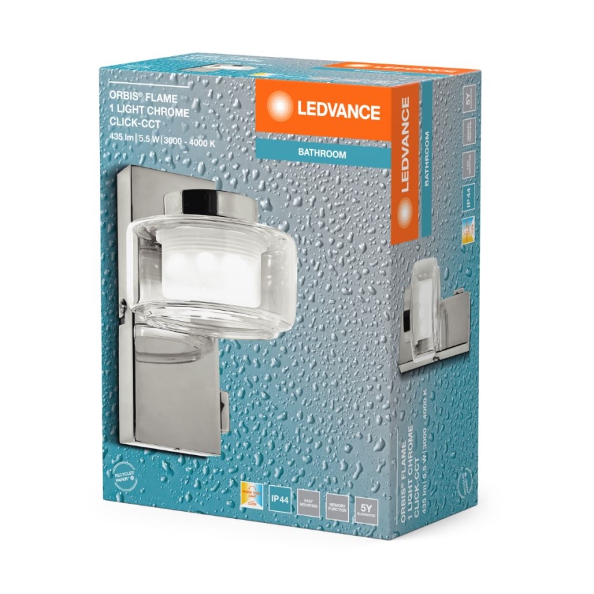 Ledvance - LED kupatilsko zidno svetlo ORBIS FLAME LED/5,5W/230V 3000/4000K IP44 sjajni hrom