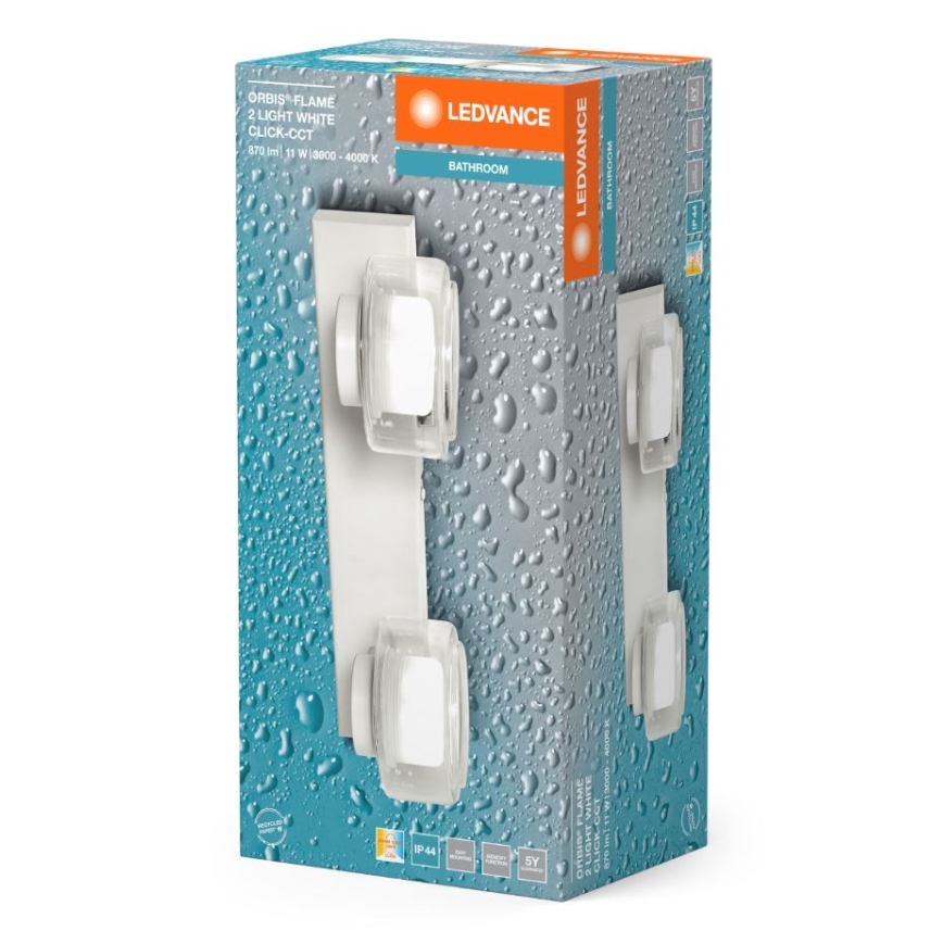 Ledvance - LED zidno svetlo za kupatilo ORBIS FLAME 2xLED/5,5W/230V 3000/4000K IP44 belo