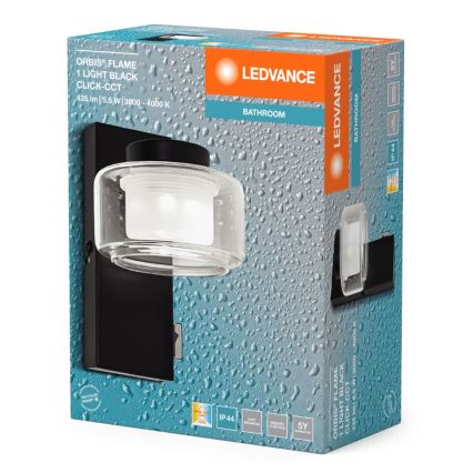 Ledvance - LED kupatilsko zidno svetlo ORBIS FLAME LED/5,5W/230V 3000/4000K IP44 crno