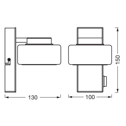 Ledvance - LED kupatilsko zidno svetlo ORBIS FLAME LED/5,5W/230V 3000/4000K IP44 crno
