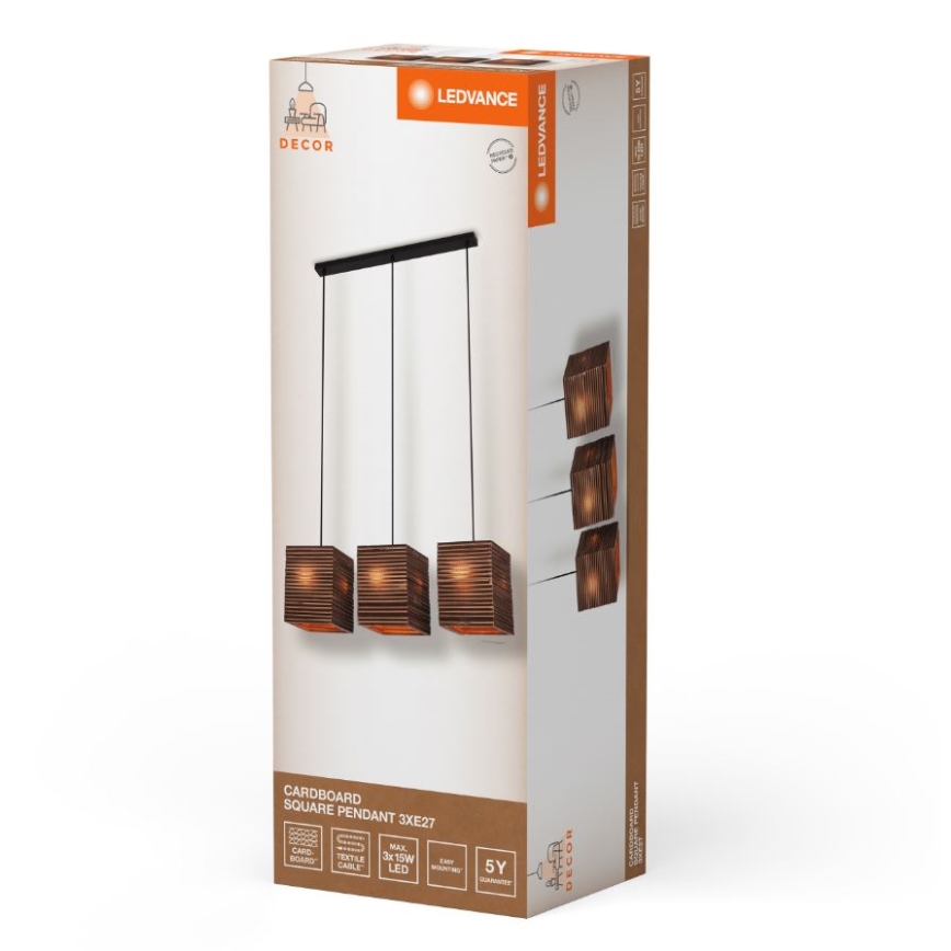 Ledvance - Luster na kablu DECOR CARDBOARD 3xE27/15W/230V