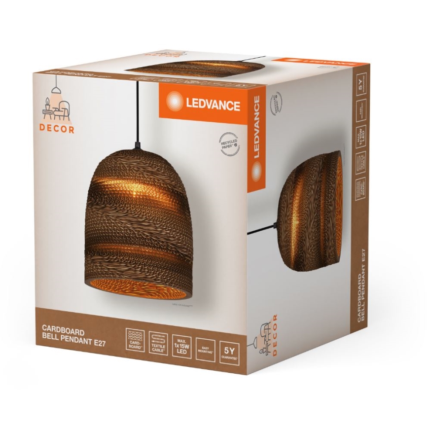 Ledvance - Luster na sajli DECOR CARDBOARD 1xE27/15W/230V prečnik 25 cm