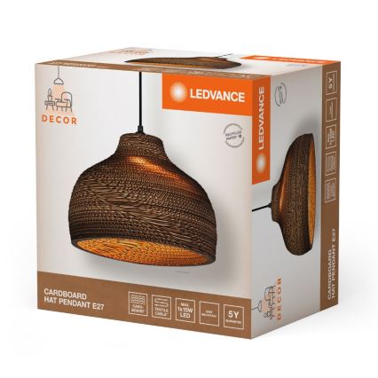 Ledvance - Luster na sajli DECOR CARDBOARD 1xE27/15W/230V prečnik 36 cm