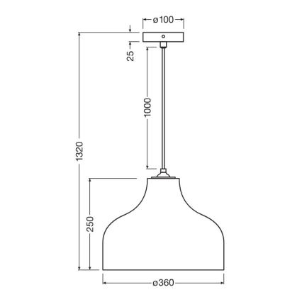 Ledvance - Luster na sajli DECOR CARDBOARD 1xE27/15W/230V prečnik 36 cm