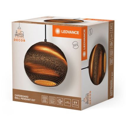 Ledvance - Luster na sajli DECOR CARDBOARD 1xE27/15W/230V prečnika 26 cm