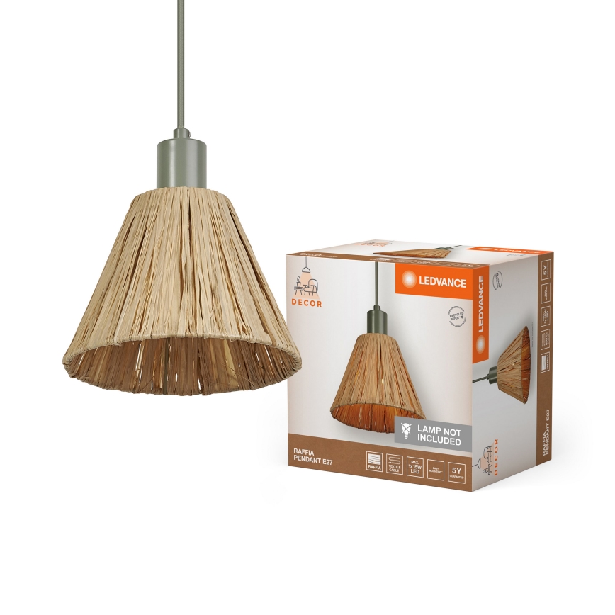 Ledvance - Luster na sajli DECOR RAFFIA 1xE27/15W/230V rafija
