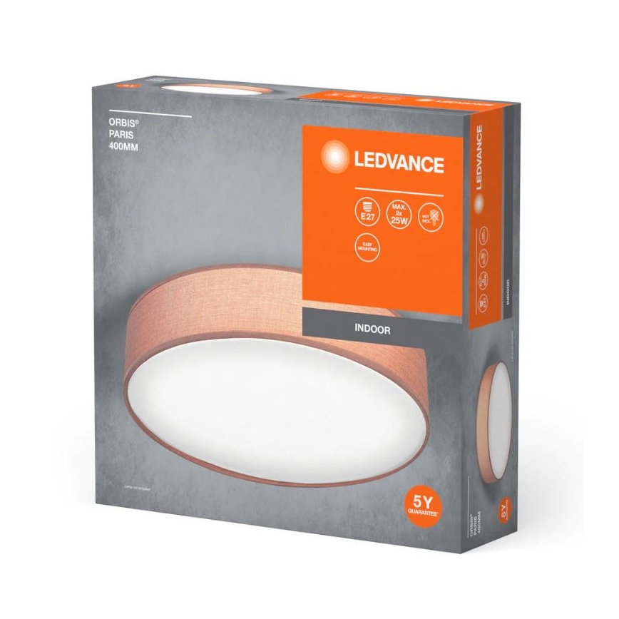 Ledvance - Plafonska svetiljka ORBIS PARIS 2xE27/25W/230V braon