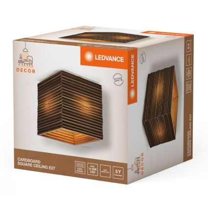 Ledvance - Plafonsko svetlo DECOR CARDBOARD 1xE27/15W/230V 25x25 cm
