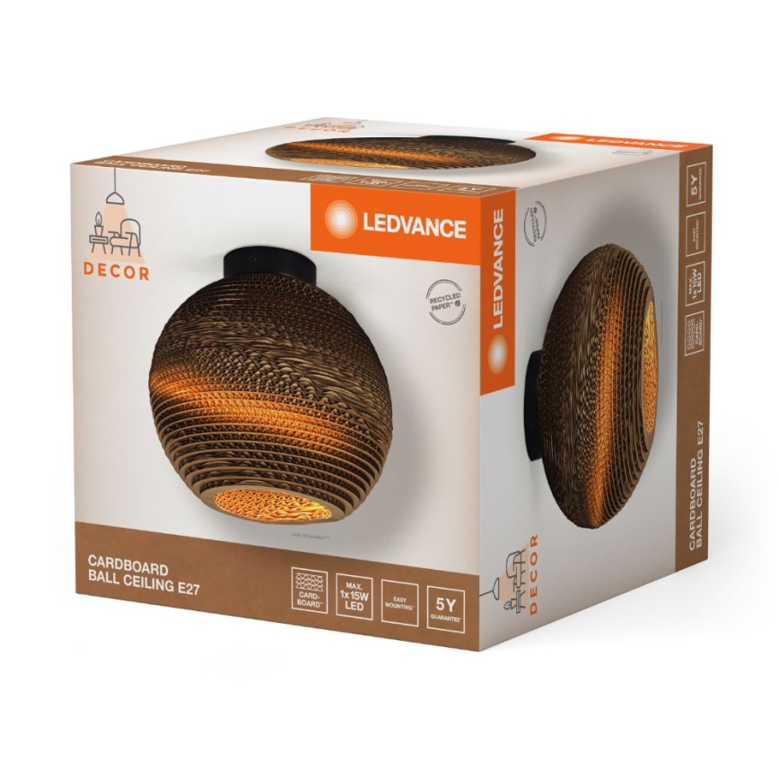 Ledvance - Plafonsko svetlo DECOR CARDBOARD 1xE27/15W/230V prečnik 26 cm