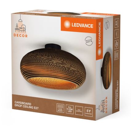 Ledvance - Plafonsko svetlo DECOR CARDBOARD 1xE27/15W/230V prečnik 40 cm