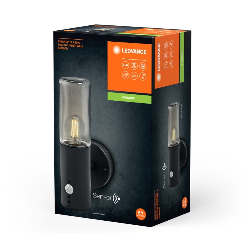 Ledvance - Spoljašnja zidna svetiljka sa senzorom FIGO CYLINDER 1xE27/20W/230V