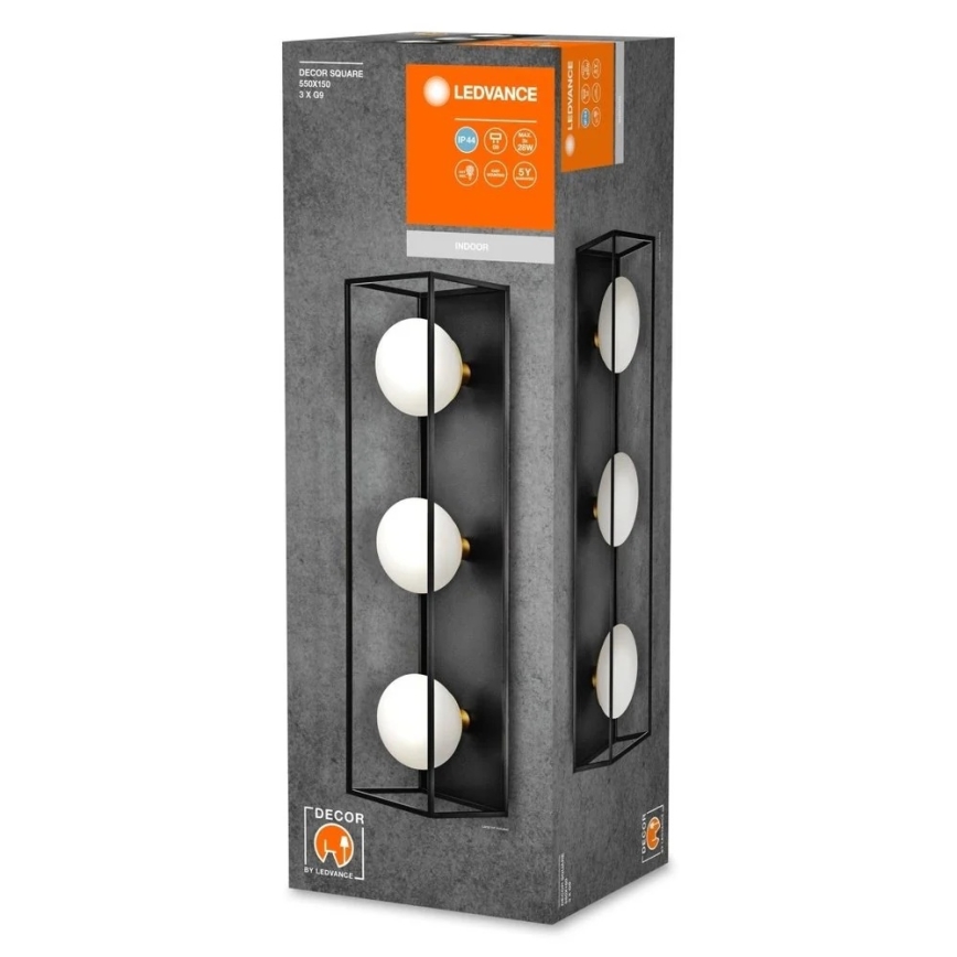 Ledvance - Spoljašnje zidno svetlo DECOR SQUARE 3xG9/28W/230V IP44