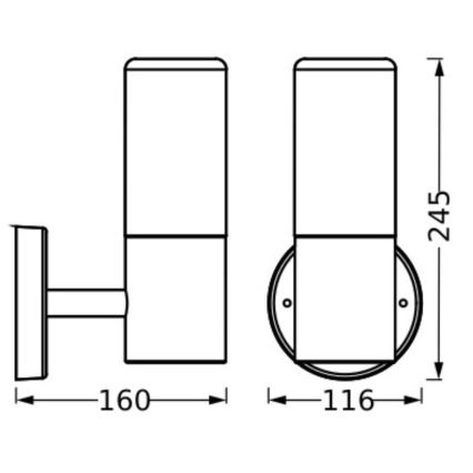 Ledvance - Spoljašnje zidno svetlo FIGO CYLINDER 1xE27/20W/230V IP44