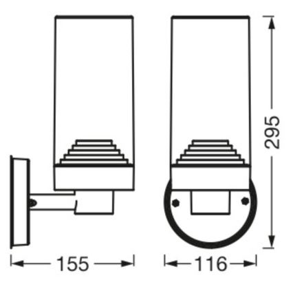 Ledvance - Spoljna zidna lampa AMBER 1xE27/20W/230V IP44