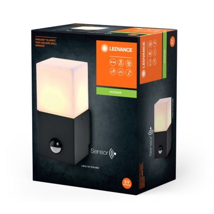 Ledvance - Spoljno zidno svetlo sa senzorom FIGO SQUARE 1xE27/20W/230V