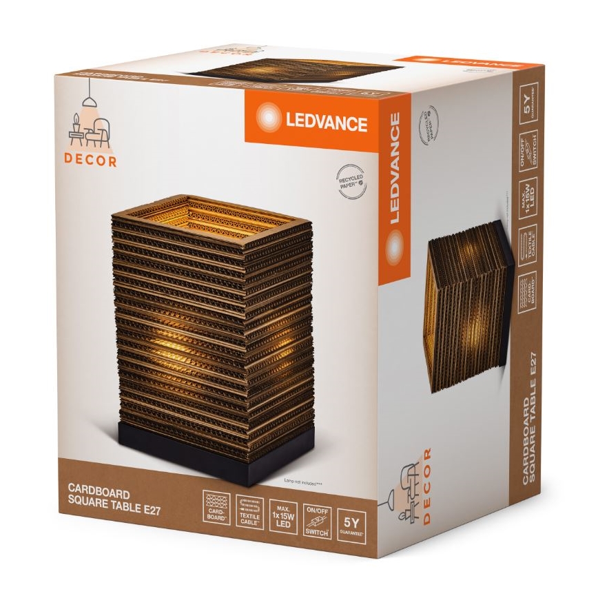 Ledvance - Stona lampa DECOR CARDBOARD 1xE27/15W/230V 20x20 cm