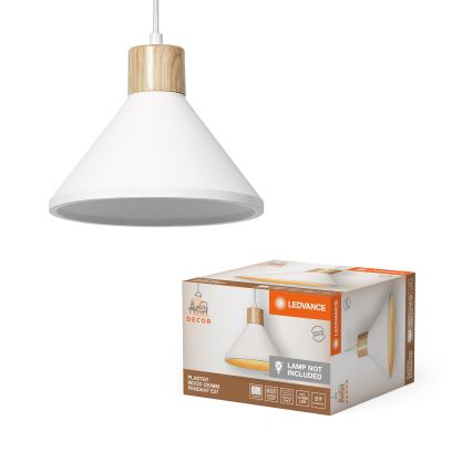 Ledvance - viseći luster na sajli DECOR PLASTER 1xE27/25W/230V, prečnik 22 cm, bela (gips)