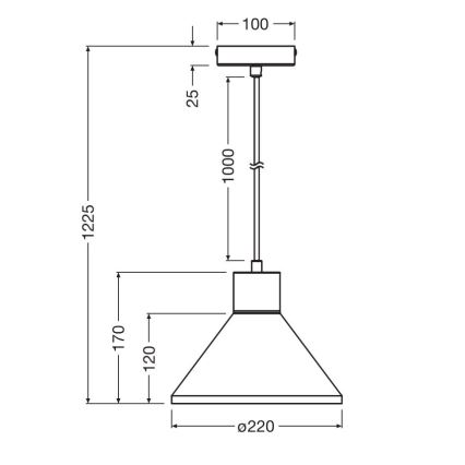 Ledvance - viseći luster na sajli DECOR PLASTER 1xE27/25W/230V, prečnik 22 cm, bela (gips)
