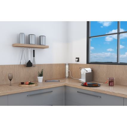 Legrand 049406 - Produžni kabl 3 utičnice Tip E + USB-A + USB-C 1 m srebrna/bela