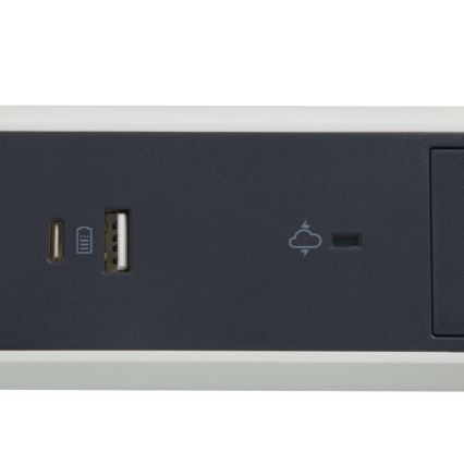 Legrand 049416 - Produžni kabl sa prekidačem, 3 utičnice Tip E + USB-A + USB-C 1,5m