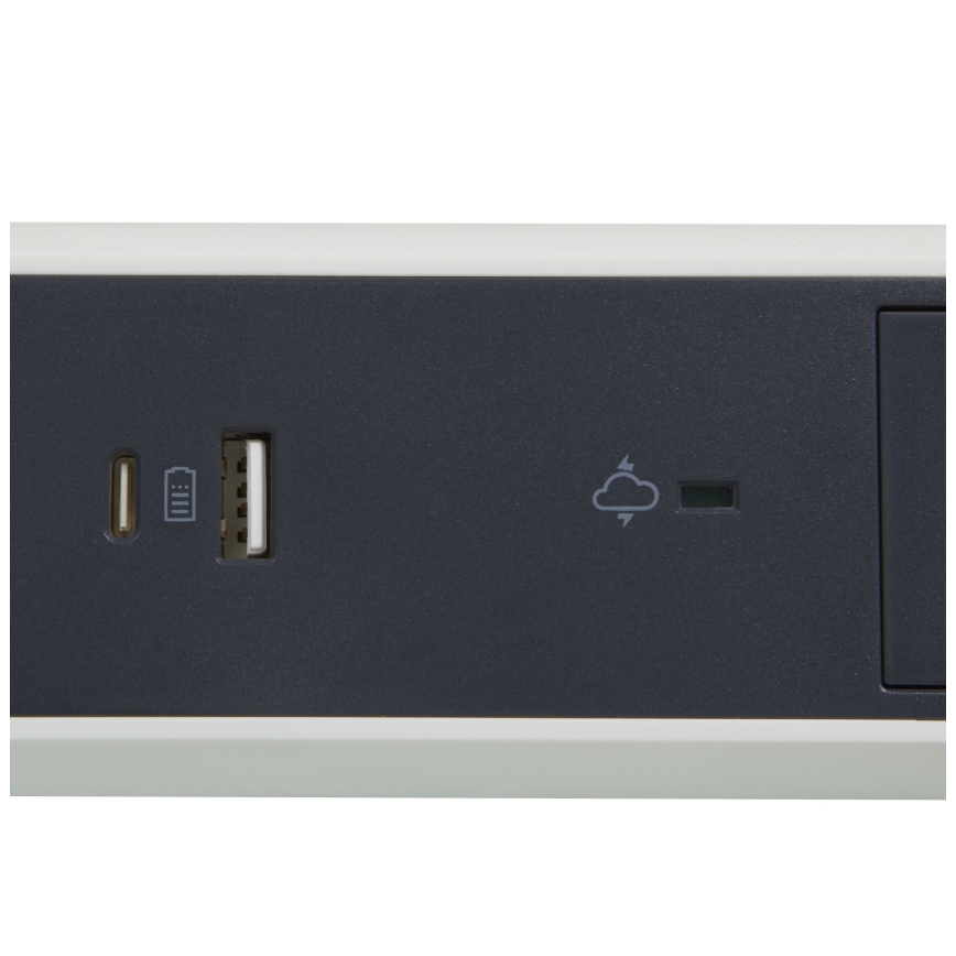 Legrand 049416 - Produžni kabl sa prekidačem, 3 utičnice Tip E + USB-A + USB-C 1,5m