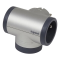 Legrand 049439 - Rotirajući adapter za utičnice 2Z Tip E + USB-A + USB-C srebrna/crna