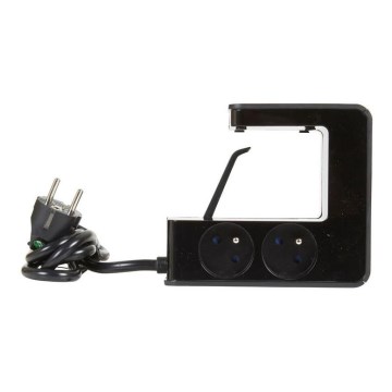 Legrand 050412 - Produžni kabl sa prekidačem za montažu na radnu ploču stola 4Z Tip E + 2x USB-A 1,5m crna