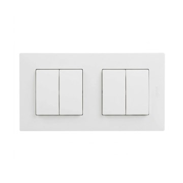 Legrand - 2x Dvostruki serijski prekidač br. 5 sa okvirom NILOE STEP bela