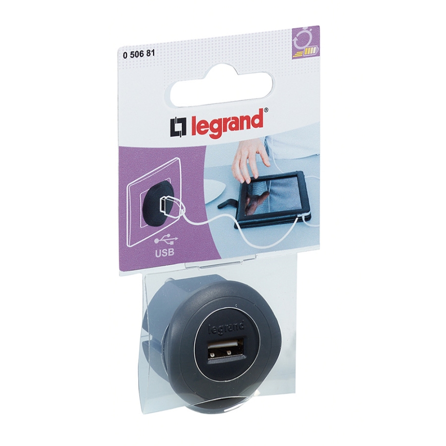 Legrand 50681 - USB adapter za utičnicu 230V/1,5A crni