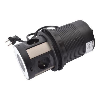 Legrand 654981 - Stubni razvodnik za radnu ploču stola 4x 230 V + 2x USB-A + 2x USB-C + bežično punjenje