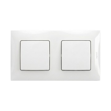 Legrand - Dupli jednopolni prekidač br. 1 sa okvirom NILOE beo