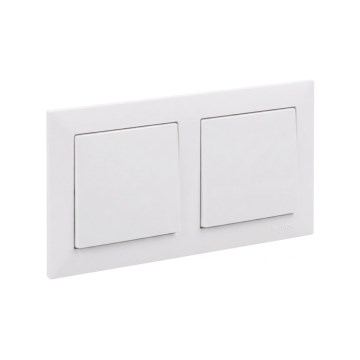 Legrand - Dupli jednopolni prekidač č. 1 sa ramom SUNO beo
