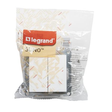 Legrand - Dupli prekidač za osvetljenje stepeništa br. 6+6 bez okvira SUNO bela