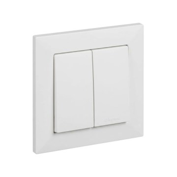 Legrand - Dupli prekidač za stepenište br. 6+6 sa okvirom SUNO bela