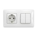 Legrand - Dupli serijski prekidač br. 5 i kućna SCHUKO utičnica sa okvirom NILOE 250V bela