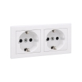 Legrand - Dvostruka kućna SCHUKO utičnica sa okvirom SUNO 250V bela