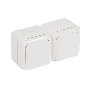 Legrand - Dvostruka kućna utičnica FORIX 250V IP44 bela