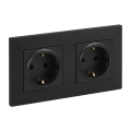 Legrand - Dvostruka kućna utičnica SCHUKO NILOE STEP 250V crna